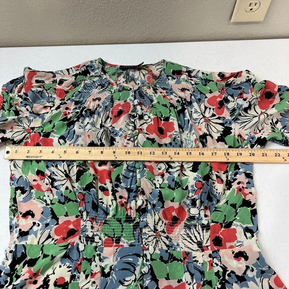 Polo Ralph Lauren Women's Floral-Print Crepe Peplum Blouse Multicolor Size 14 - Picture 9 of 16